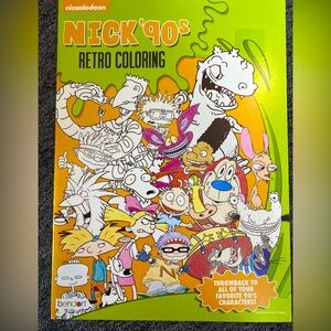 Nick 90s Nickelodeon Retro Coloring Book Rugrats, Hey Arnold, Ren Stimpy Monster